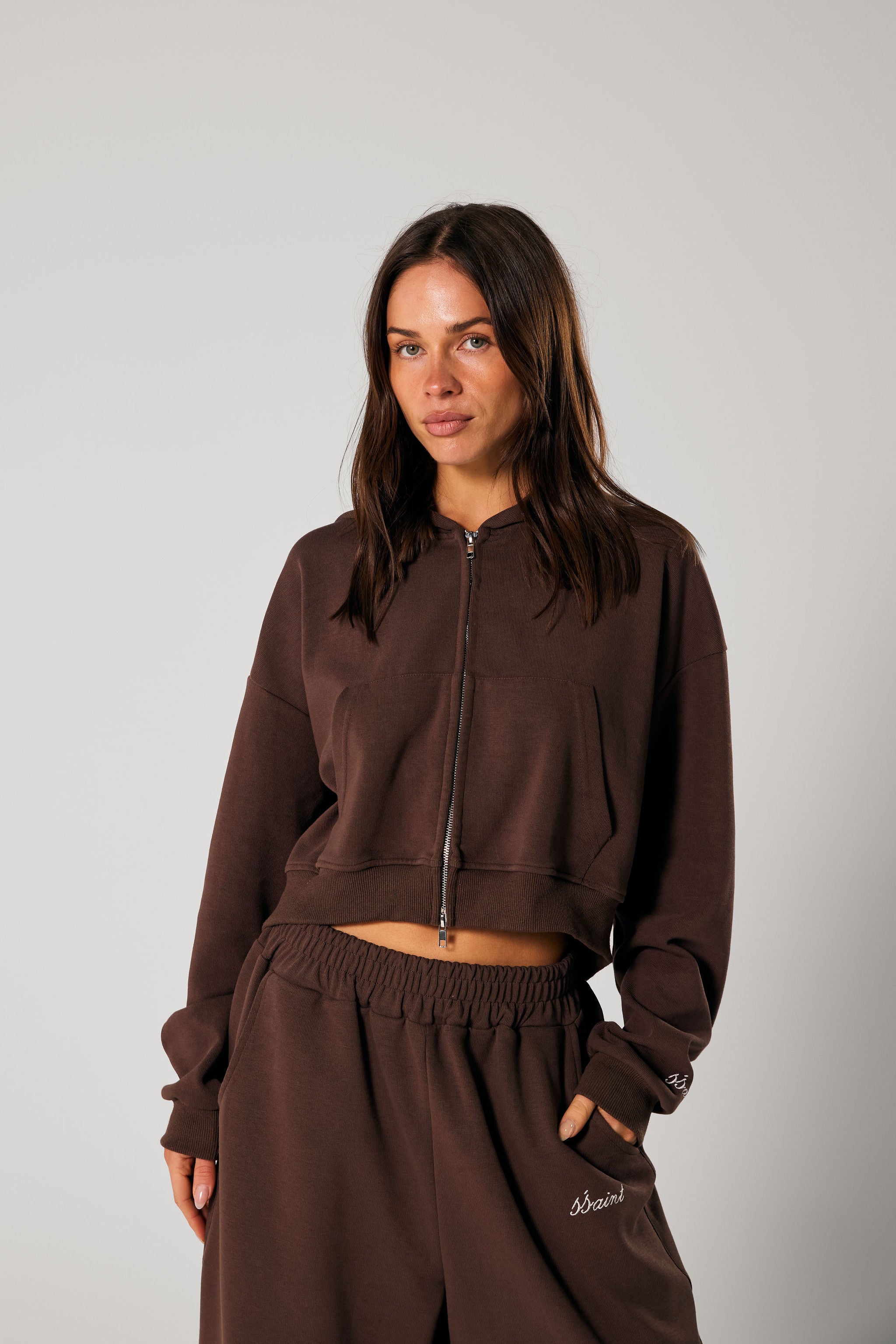 Nala Zip Up Sweater Hoodie - Pine Bark